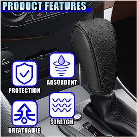 Funda de cuero para palanca de cambios de auto, cubierta antideslizante y transpirable para palanca de cambios, protector para palanca de cambios automática, accesorio decorativo universal