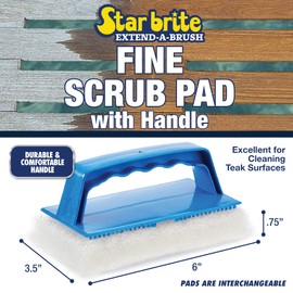 STAR BRITE Scrub Pad with Handle (Fine) White (040129)