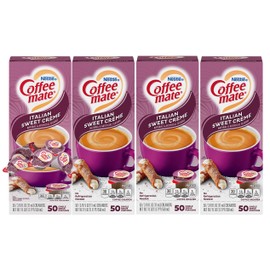 Nestle Coffee mate Coffee Creamer, Italian Sweet Crème, Liquid Creamer Singles, Non Dairy, No Refrigeration, Box of 50 Singles (Pack of 4)
