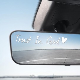 QKYS 4PCS Trust in God Rearview Mirror Stickers, Car Decal, Car Accessories Trust in God Mirror Decals, Auto Decals for Women, Fit for Motorcycle, Water Bottle, Tumbler (White)