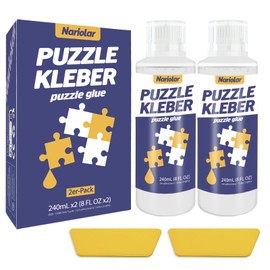 Nariolar Nariolar Puzzle Kleber transparent mit Applikator Geeignet zum Befestigen und Aufhängen von Puzzles, schnell trocknend,240ml*2