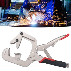 Welding Clamps, C Clamp Locking Pliers 1-2 in 2-3 in Labour-Saving Non-Slip Handle Wear-Resistant for Square Round Pipes for Wooden Cylinders