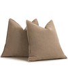 ZWJD Khaki Pillow Covers 18x18 Set of 2 Chenille Throw
