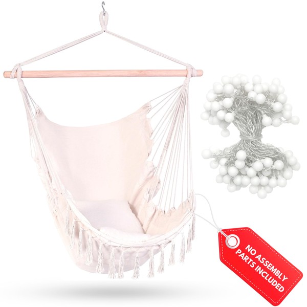 DWELLAST - Swinging Hammock Chair with Led Lights Strip -