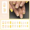 Flower Short Square Press on Nails Fake Nails French Tip