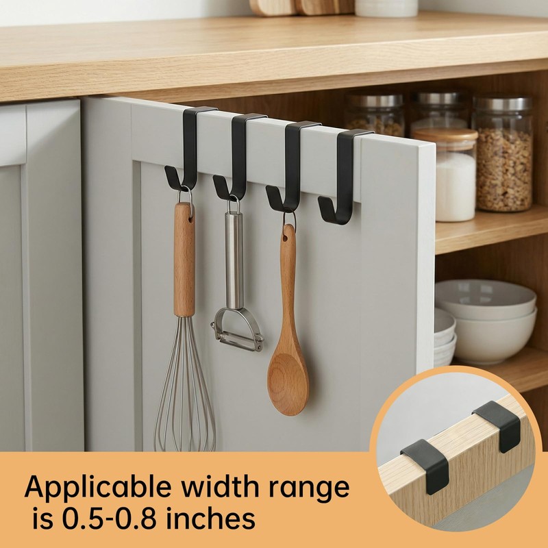 Vorruil Over Cabinet Door Hooks, 20 Pack Metal Cabinet Kitchen