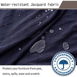 KELUINA Bar Chair Stool Covers, Stretch Removable Washable Chair Slipcover for Short Rotating Dining Chair Back Chair Bar Stool Chair (Navy, Set of 2)