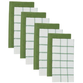 Cleaning Rags Cleaning Cloths for Cleaning House, Cotton Dish Cloths Dish Rags for Washing Dishes, Set of 8, Light and Soft Terry Kitchen Washcloths Kitchen Rags,12 Inch x 12 Inch (Green Set