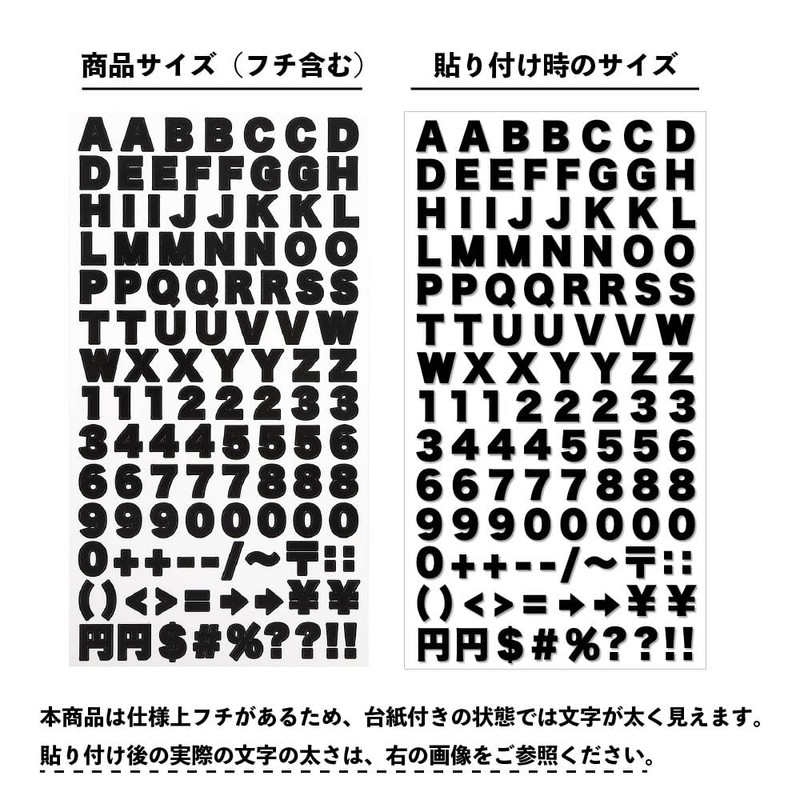 Numbers Alphabet Stickers, Small, Waterproof, Made in Japan, 0.4 inches