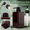 450ml (15.2oz) Pump Bottle Dispenser Jansburg 2Pack Refillable Square Plastic