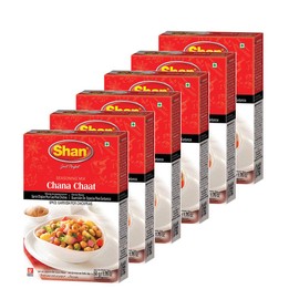 Shan Chana Chaat Seasoning Mix 1.76 oz (50g) - Spice Powder for Garnishing on Chickpeas Savory Snacks - Suitable for Vegetarians - Airtight Bag in a Box (Pack of 6)