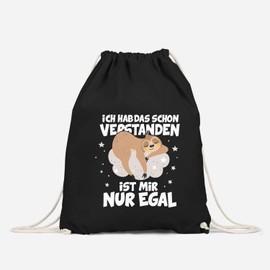 MoonWorks® Gym Bag Sloth Saying Funny Ich hab das Schon verstanden ist Mir nur egal Gift Kein Bock Motivation Gym Bag, Ist Mir Egal Schwarz