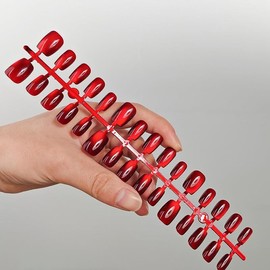 Anglicolor Katzenauge nägel zum aufkleben,4 Farben Kurze, quadratische press on nails,Cat Eye Press-On-Nägel für Frauen in Salonqualität, Press-On-Nägel-Set (4 Farben, 120 Stück)