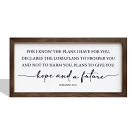 For I Know the Plans I Have for You, Christian Decor Sign, Framed Scripture Wood Sign, Framed Wall Plaque Sign, Bible Verse Decor, Home Office Decor, Decorative Hanging Wall Door Sign