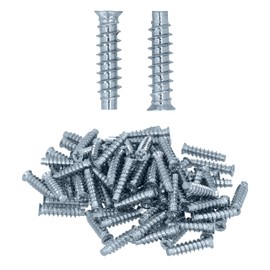 HELPMATE Euro Screws Countersunk Head 6.3 x 25 Galvanised - Pack of 50 Furniture Screws with PZ 3 Drive and Full Thread - Ideal for Solid Wood and Wood Composite Panels