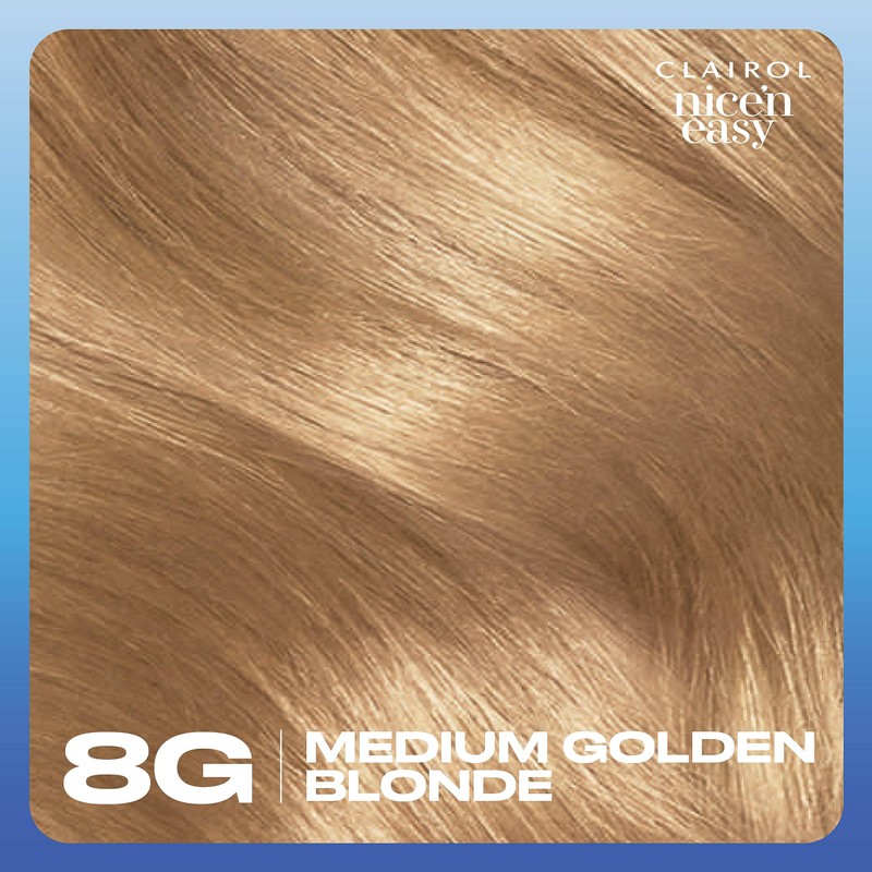 Clairol Nice'n Easy Permanent Hair Dye, 8G Medium Golden Blonde