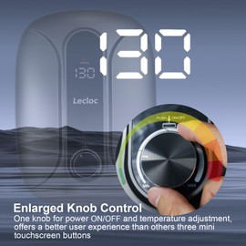 LECLOC 6.5kW 240V Small Point of Use Instant Hot Water Heater, Sleek Design, LED Temp. Display, Big Knob Control, 86-131℉ Thermostatic On Demand Electric Tankless Water Heater for Kitchen or Bathroom