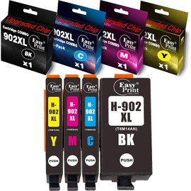 EASYPRINT Compatible Ink Cartridge Replacement for HP 902XL 902 XL Ink Work with Pro 6978 6960 6968 6954 6962 6958 6950 Printer (1x Black, 1x Cyan, 1x Magenta, 1x Yellow, Total 4-Pack)