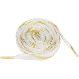 [Allegra K] Shoelaces, Flat, Metallic, Flat Laces, Shiny, gold