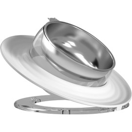 issycozy Elevated pet feeding bowl,Raised food and water bowl for cat and puppy,304 Stainless steel, Adjustable feeding angle,Non-slip, Tilted feeding bowl for cat and small dog,White Color