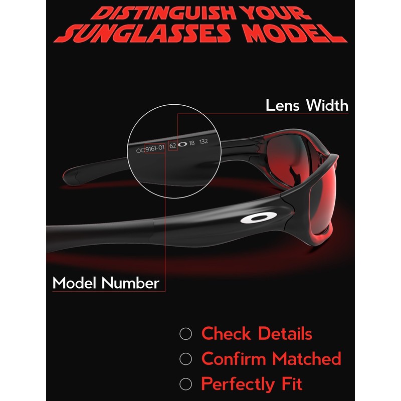 Fiskr Polarized Lenses Replacement Compatible with Oakley Contrail OO4147 57mm