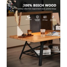 48"x25" Butcher Block Counter Top, DIY Beech Countertop, 1.5'' Thick Waterproof Table Top, Used as Cutting Board, Office Desk Tops, Living and Dining Room Tables, Laundry Counters, Kitchen Island