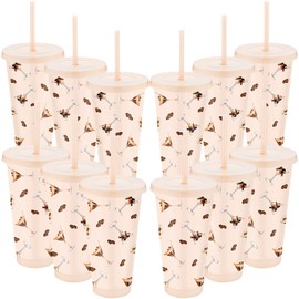 Skylety 12 Pcs A Tini Bit Older Plastic Cups with Straw Lid Espresso Martini Party Supplies 24oz Reusable Espresso Martini Cups A Tini Bit Older Birthday Decorations for Bridal Wedding Bachelorette