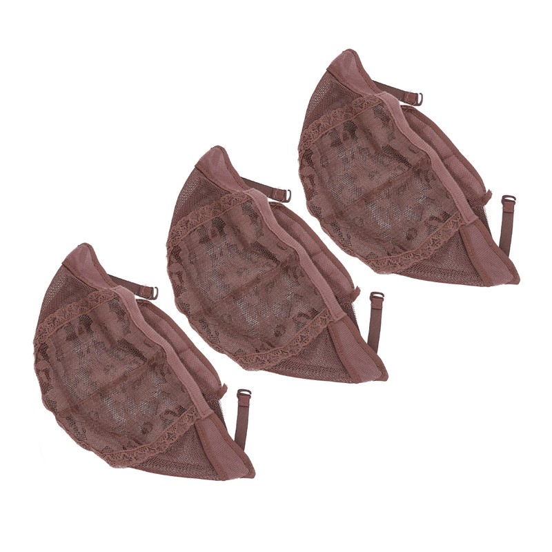 3pcs Stretchable Stocking Wig Cap Breathable Nylon Mesh Hat for
