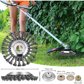 Huarsion Weed Brush, Wild Herb Brush, Brush Cutter, Wire Brush, Round Brush, Steel Brush, Weed Trimmer, Joint Brush for Effective Weed Removal, Grass Trimmer