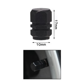 LIANHATA Tire Air Valve Caps Set of 4 Tire Wheel Air Valve Cap Cover Car Auto Bike Motorcycle Dress Up Parts Waterproof Anti-Corrosion (Black)