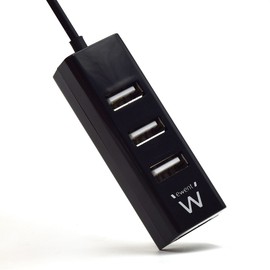 ewent 4 Port USB 2.0 Hub - Black, EW1123