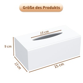 AITEE Acrylic Cosmetic Tissue Box: 25 x 13 x 9 cm, White Tissue Box with Magnetic Cover for Dining Room, Bathroom, Bedroom, Office, Coffee Table, Car