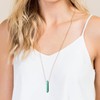 Coai Unisex Necklace with Hexagonal Gemstone Pendant, Base Metal, Aventurine