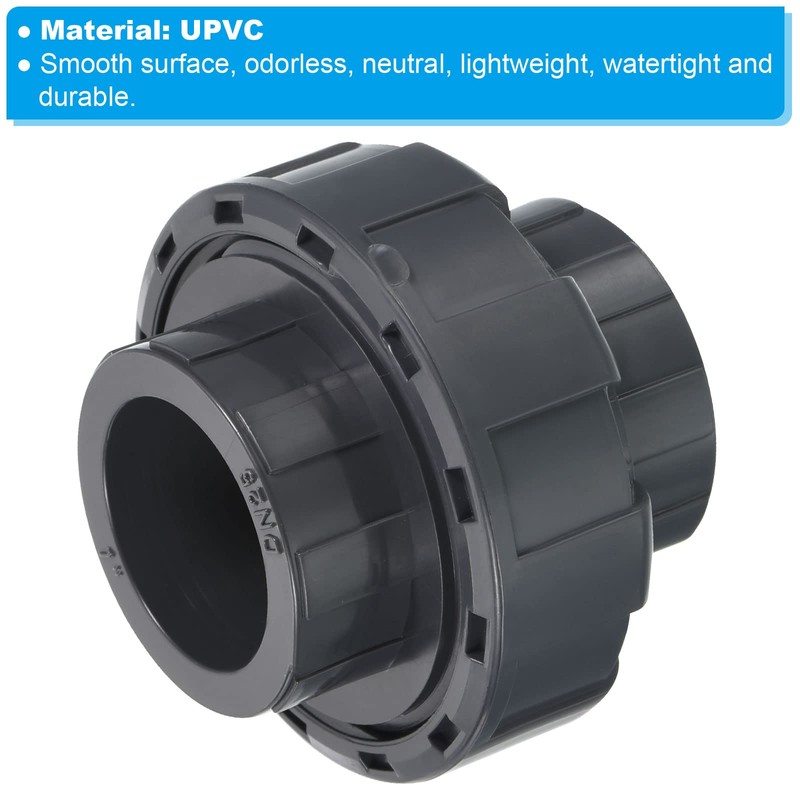 PATIKIL UPVC Pipe Fitting 25mm Socket 3pcs Straight Joint Union