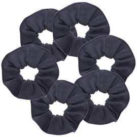 Large Solid Scrunchie - Set of 6 - Dark Grey