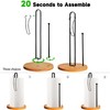 Wood Paper Towel Holder Countertop, TONLEA Kitchen Paper Towel Holder