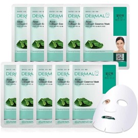 Dermal Collagen Essence Mask, Aloe, 0.8 oz (23 g) x 10 Sheets