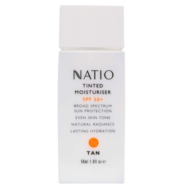 Natio Australia Tinted Moisturiser SPF 50+ Tan 50ml - 3-in-1 Skincare-and-Tint Moisturiser - Lightweight, Hydrating, Sheer Coverage - Made in Australia