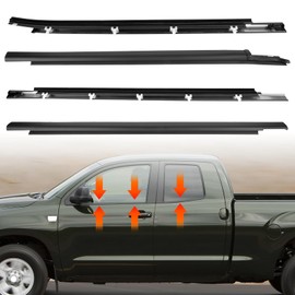 Front & Rear Window Trim Weatherstrip Door Belt Weatherstrip Compatible with Toyota Tundra 2000-2006 4.7L,Lower Window Outer Glass Seal Molding,Replace# 75740-0C022,75730-0C022,75720-0C010(4PCS)