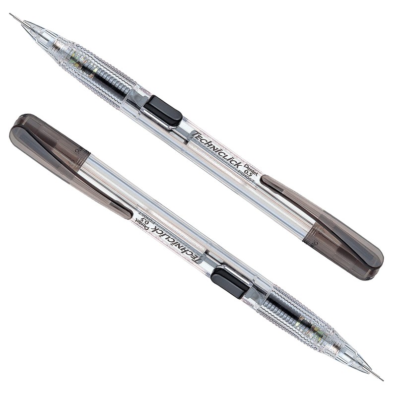 Pentel PD105BP2-A Lapicero Techniclick, Negro, Blíster 2 piezas, 0.5 mm