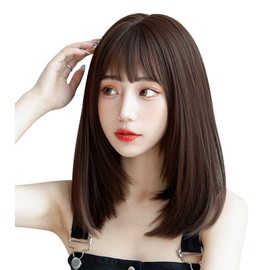 Candybay Full Wig, Natural Wig, Harajuku, Women's, Daily Use, Semi-Long, Straight Women's Wig, Small Face, Heat Resistant