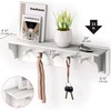 Ballucci Floating Coat and Hat Wall Shelf Rack, 5 Pegs