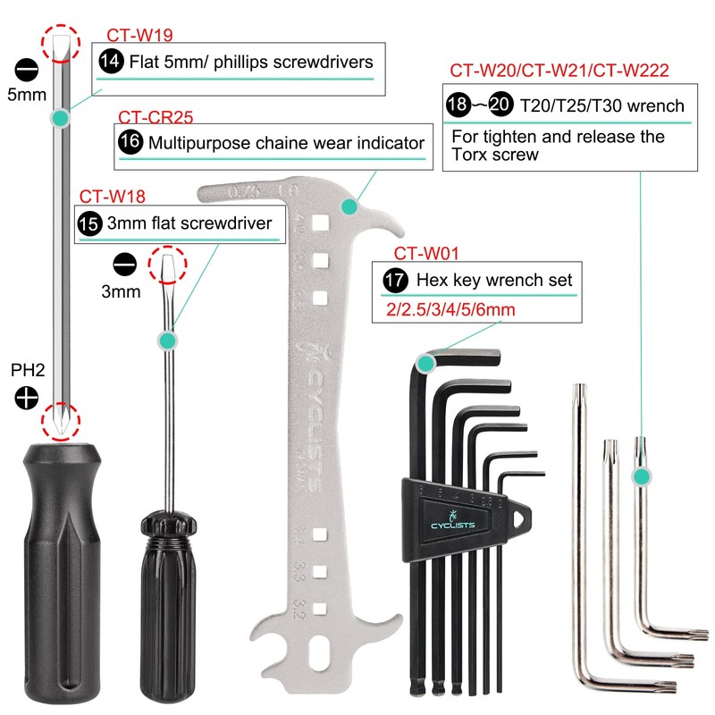 27 Piece Bike Tool Kit - Bike Tools Maintenance Repair