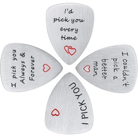 4 Pieces Guitar Pick Gift Guitar Player Pick for Him Men Boyfriend Husband Musician Guitar Player Valentines Christmas Anniversary Farther's Day Gift