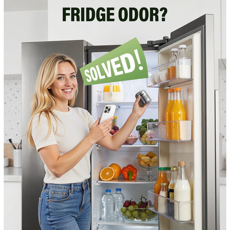 FLAWNT Fridge Deodorizer, 10-Year Odor Eliminator for Refrigerator, No Refills