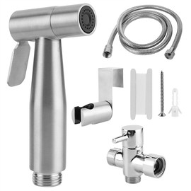 Stainless Steel Handheld Bidet Toilet Sprayer Set Baby Cloth Diaper Sprayer Hose Holder Kit for BathroomG7/8in US