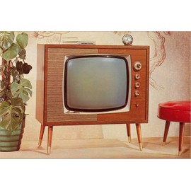 ART.COM Stretched Canvas Print TV Set, Retro, 18" x 12"