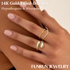 FUNRUN JEWELRY Gold Rings for Women Non Tarnish 14K Gold