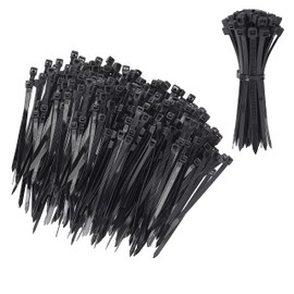 Bates- Cable Zip Ties, 200 Pack, 4 Inch, Zip Ties, Zipties, Cable Tie, Plastic Ties, Tie Wraps, Electrical Cable Ties, Plastic Zip Ties, Black Zip Tie, Plastic Straps, Wire Ties, Cord Ties