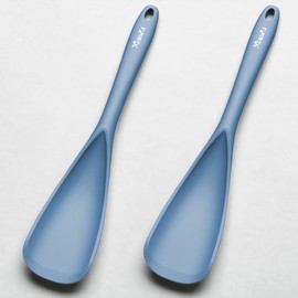 Silicone Spatula Spoon, Great for Both Cooking and Serving Durable BPA-Free Matte Black Silicone, Seamless Design, Safe for Nonstick Cooking Surfaces, 2-Pcs, Starry Blue